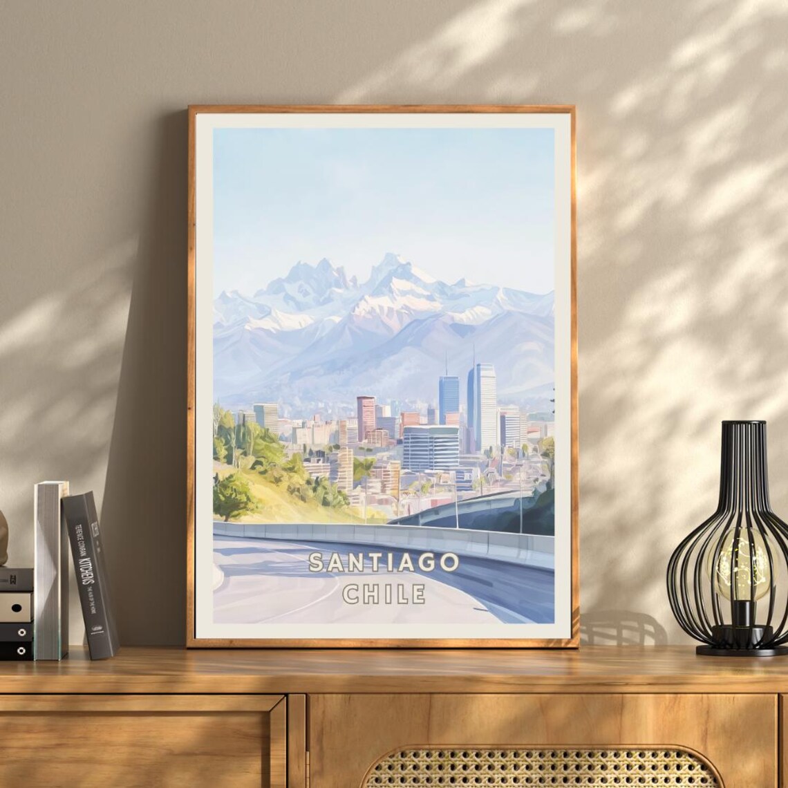 Santiago Chile Poster, Andes Mountains Travel Print - Image 3