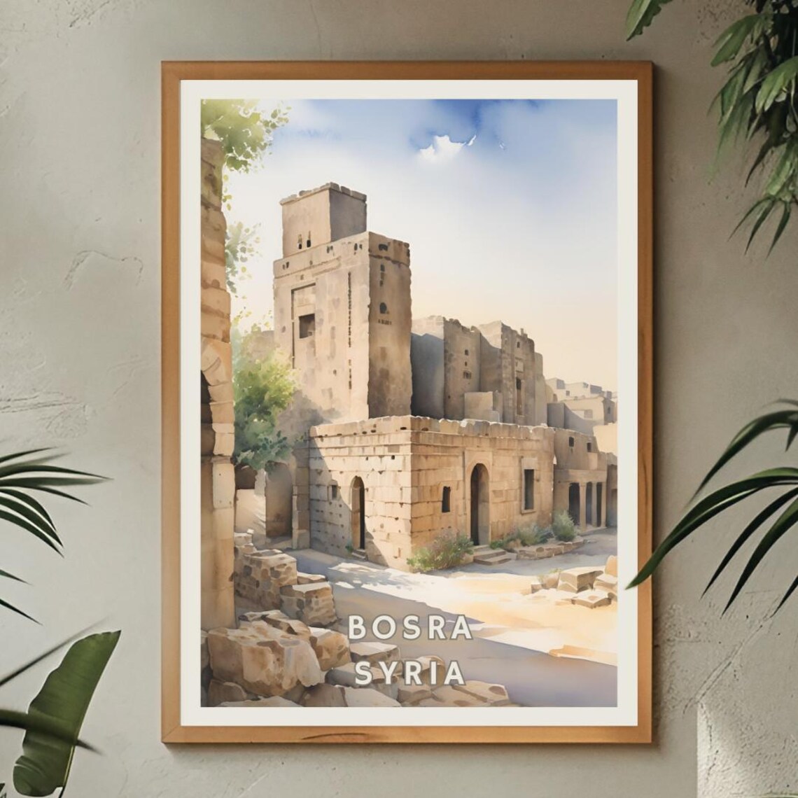 Bosra Syria Travel Poster, Ancient Cityscape - Image 3