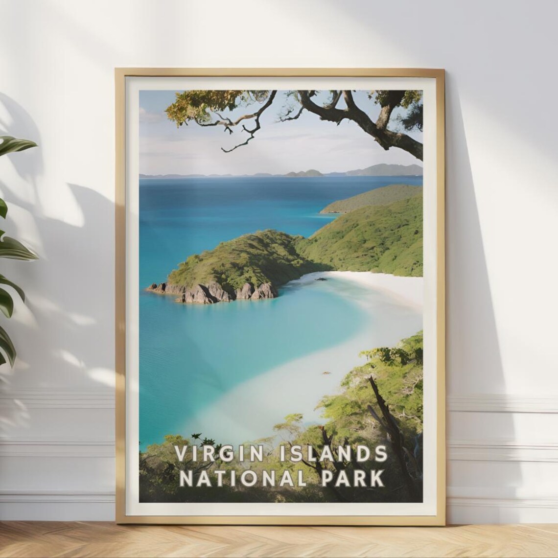 Virgin Islands National Park, Tropical Beach Travel Poster