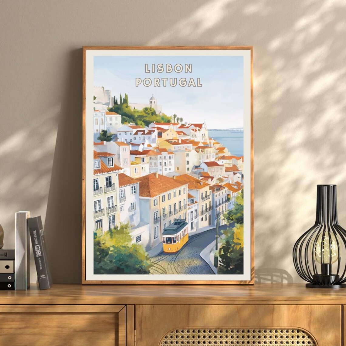 Lisbon Portugal Vintage Tram Travel Poster - Image 3