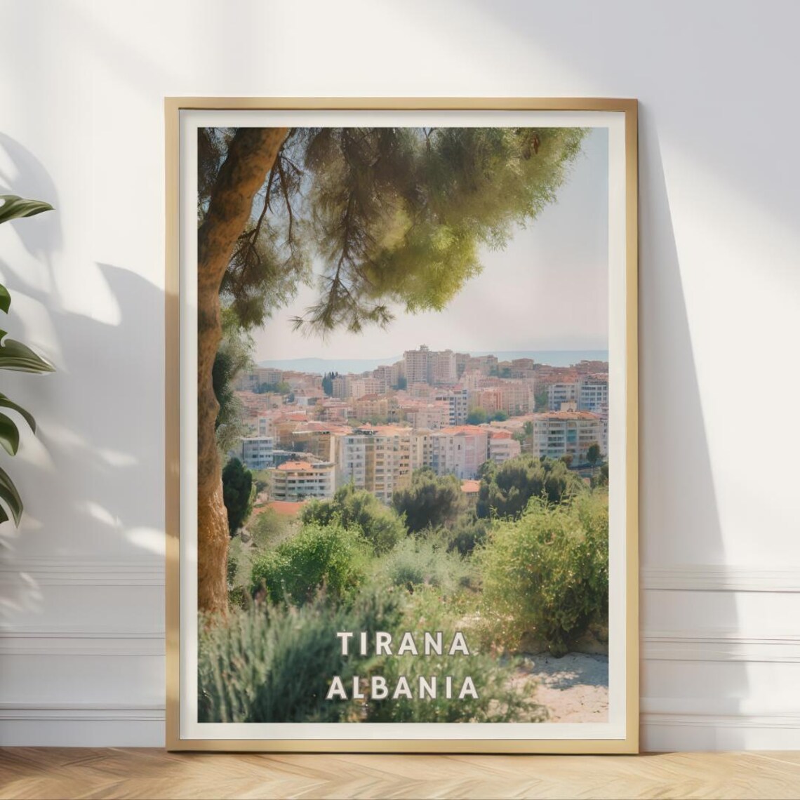 Tirana Albania Poster Balkan City Skyline Wall Art Tirana Travel Print Albanian Decor Adriatic Coastal Mediterranean Beach Home Decor