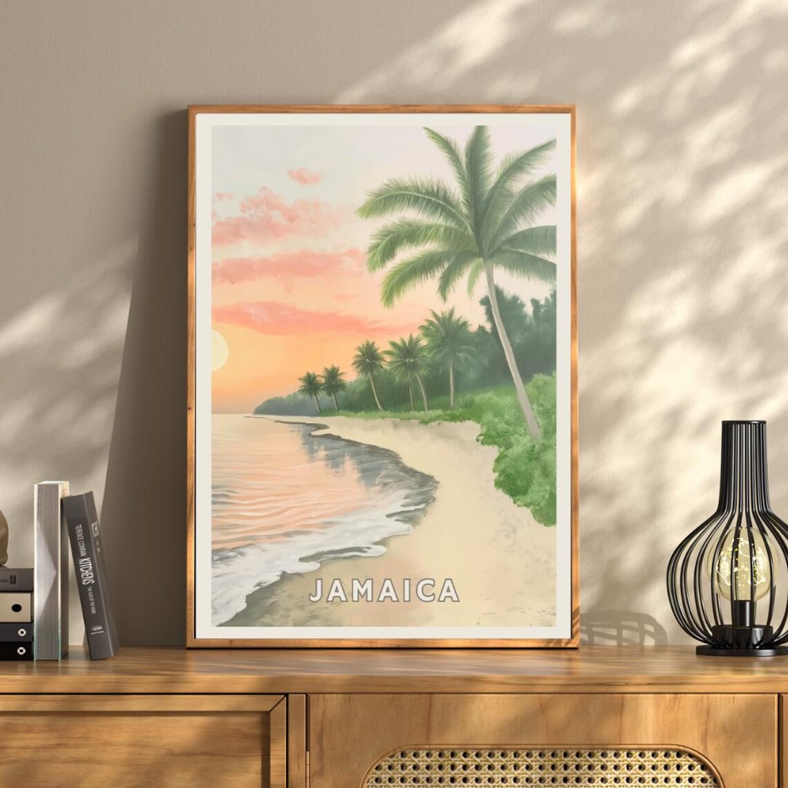 Jamaica Travel Poster, Caribbean Beach Sunset - Image 3