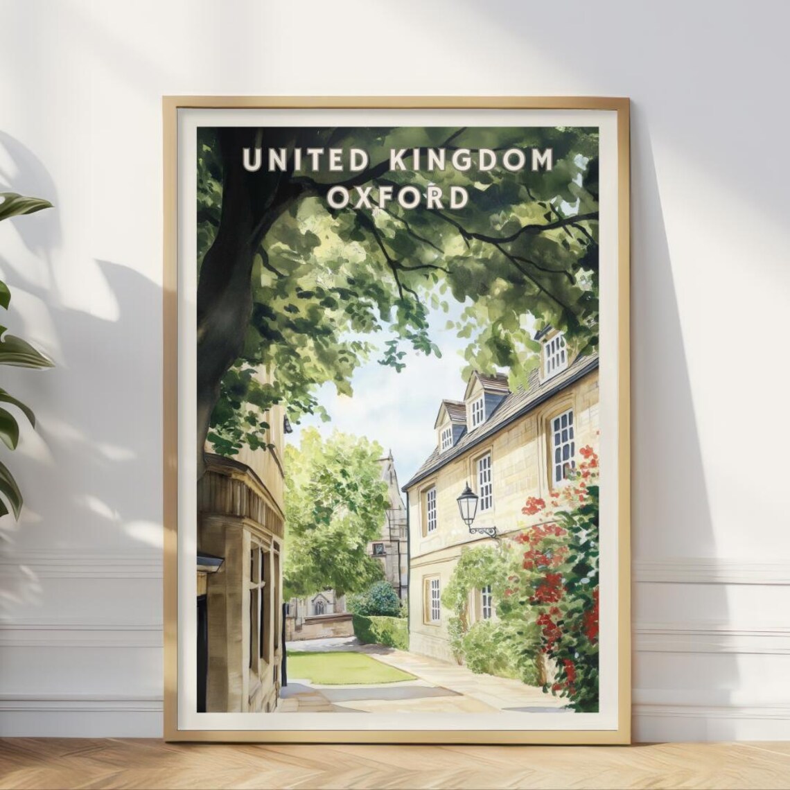 Oxford England Travel Poster, Classic British Illustration
