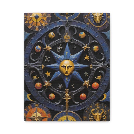 Celestial Sunburst Matte Canvas Art Print Gallery Wall Decor