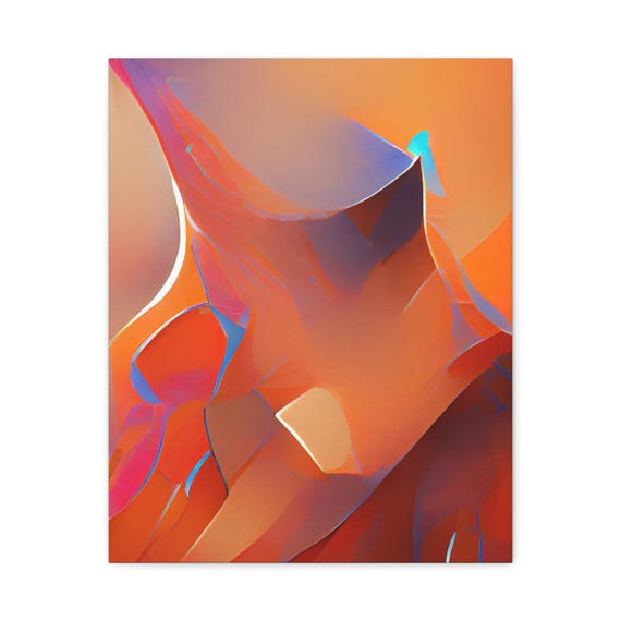 Abstract Orange Canvas Wall Art Modern Home Decor