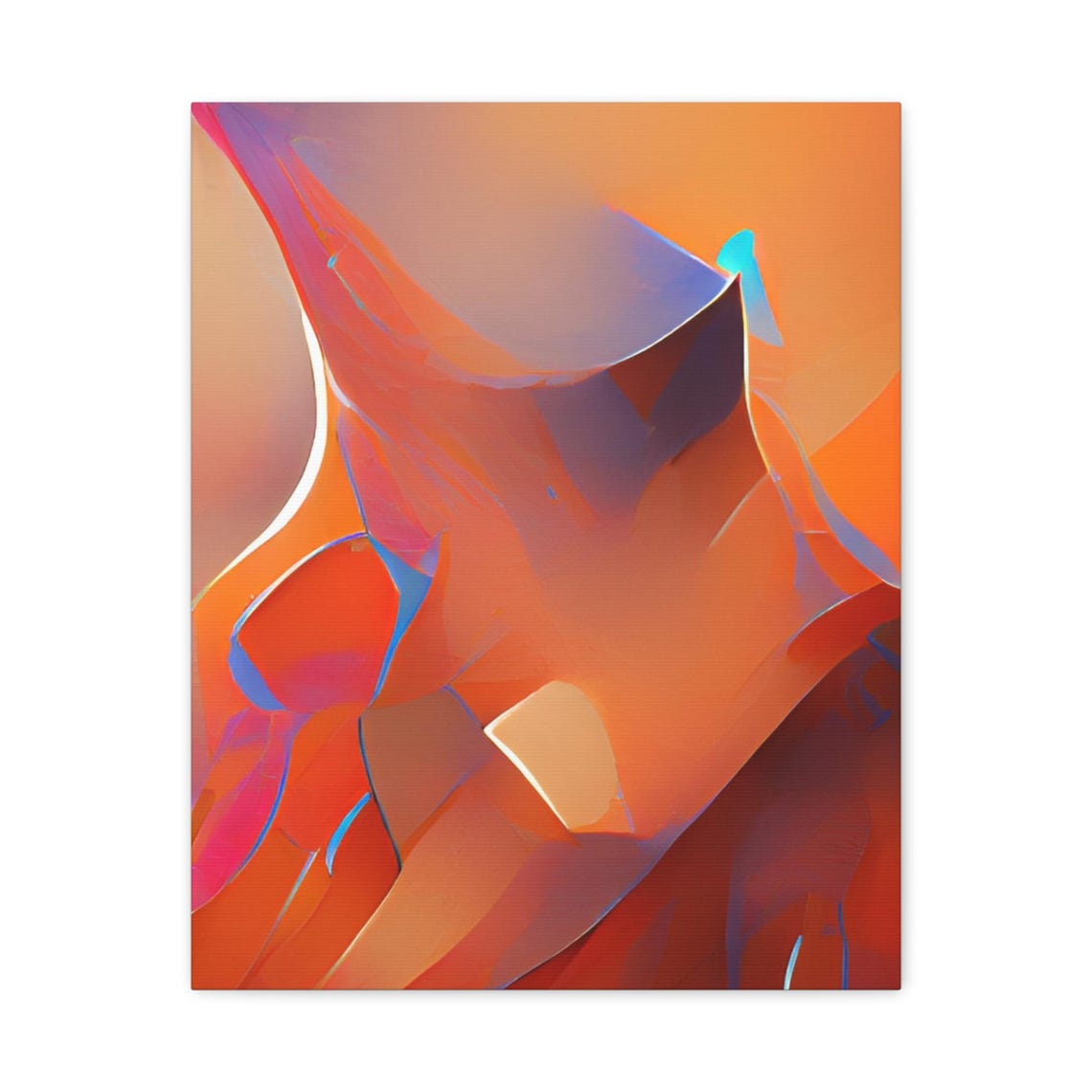 Flowing Orange Abstract Forms Warm Sunset Tones Modern Art Poster