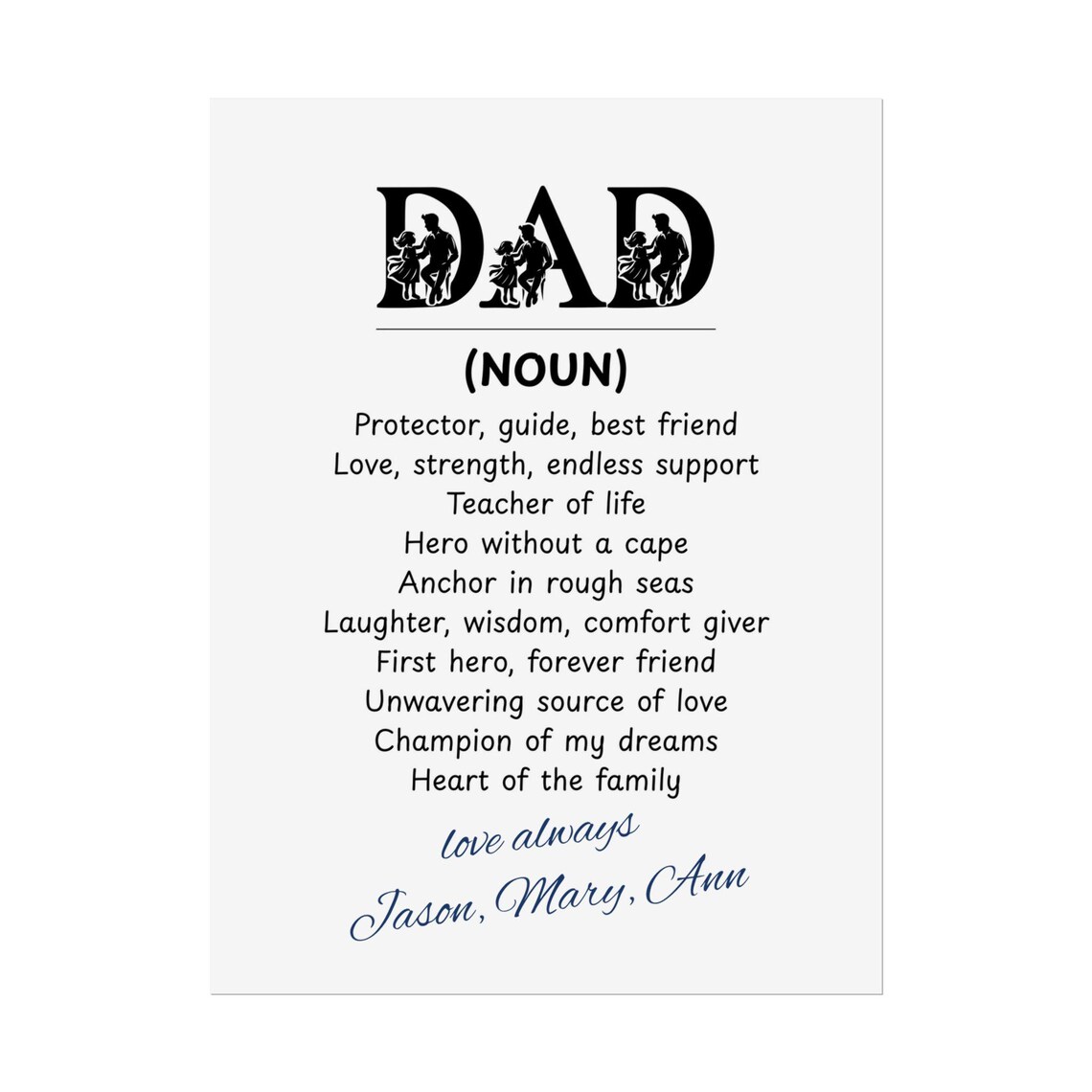 Personalized Dad Definition, Father's Day Gift