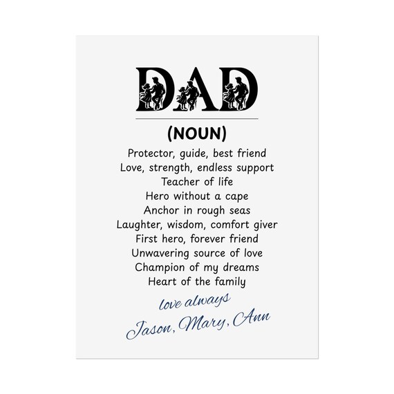 Personalized Dad Definition, Father's Day Gift