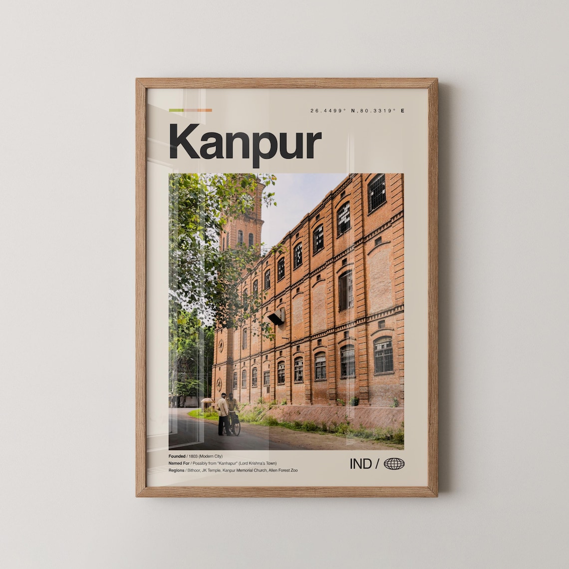 Kanpur India Historic Red Brick Mill Photography Travel Poster