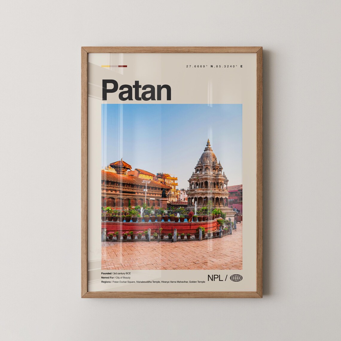 Patan Nepal Durbar Square Temple Photo Heritage Travel Poster Art