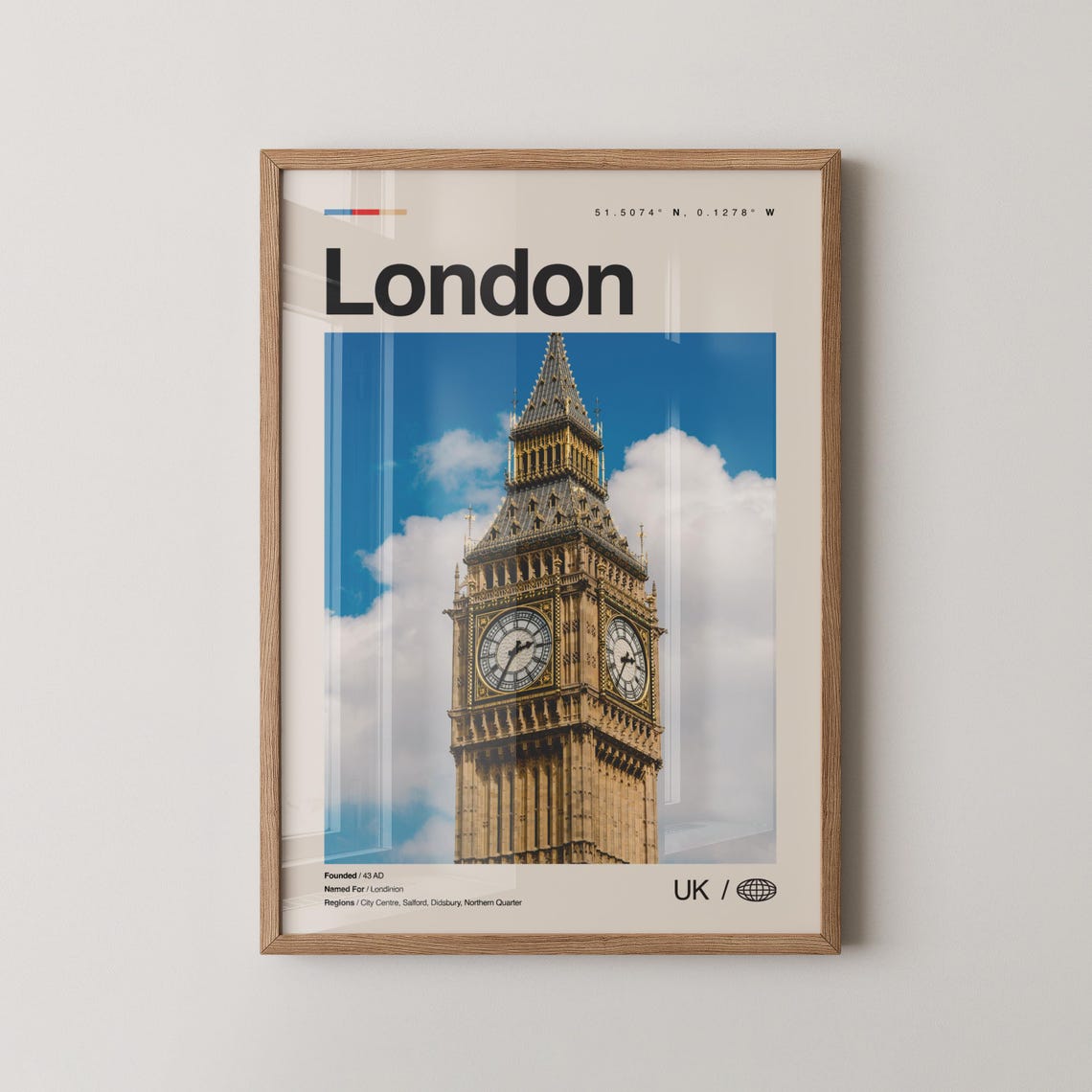 Iconic London Big Ben Tower Close Up Daylight Blue Sky Photo Poster