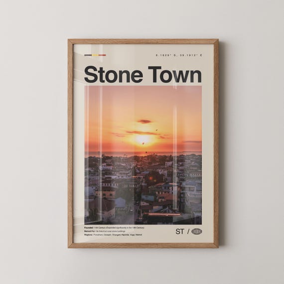 Stone Town Print Wall Art Poster Photo Dcor Tanzania