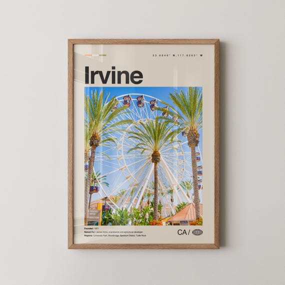 Irvine Print Wall Art Poster Photo Orange County Great Park Spectrum Center Bommer Canyon