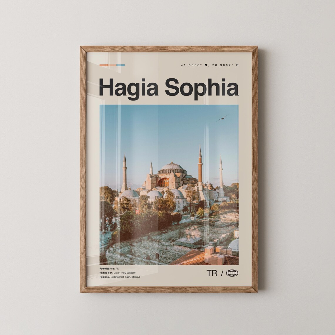 Hagia Sophia Istanbul Turkey Landmark Photo Travel Souvenir Poster