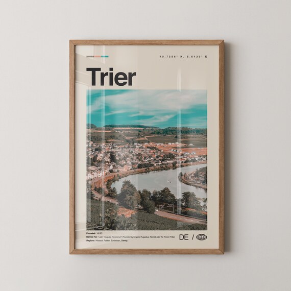 Trier Print Wall Art Poster Photo Dcor Map Germany