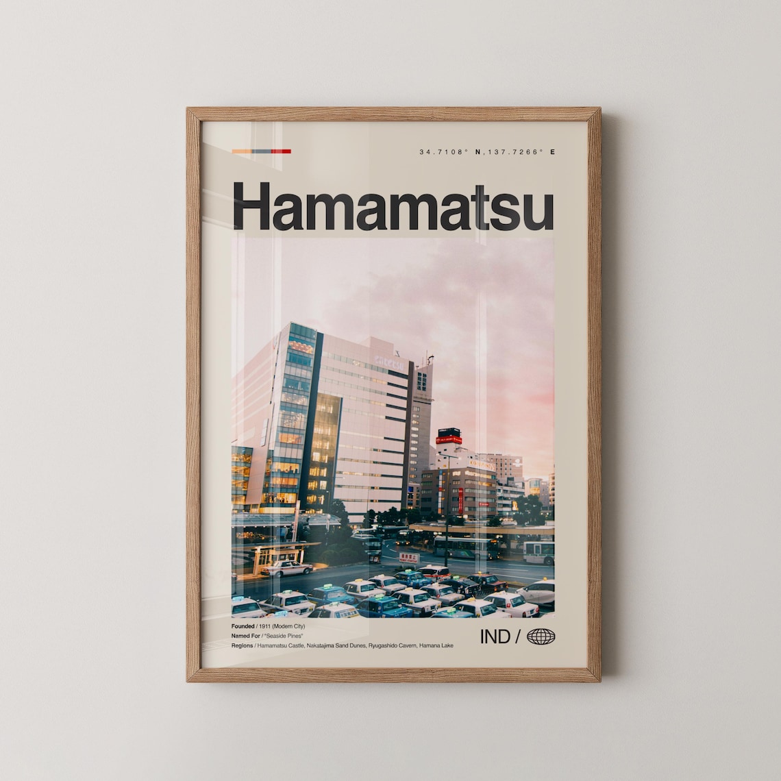 Hamamatsu Japan City Buildings Street Scene Photo Travel Poster