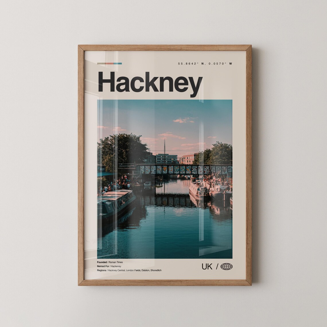 Hackney Black and White London Travel Poster