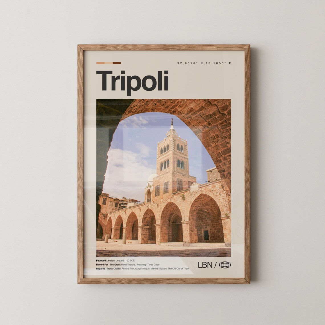 Tripoli Lebanon Minimalist City Photography Old City Arches Poster