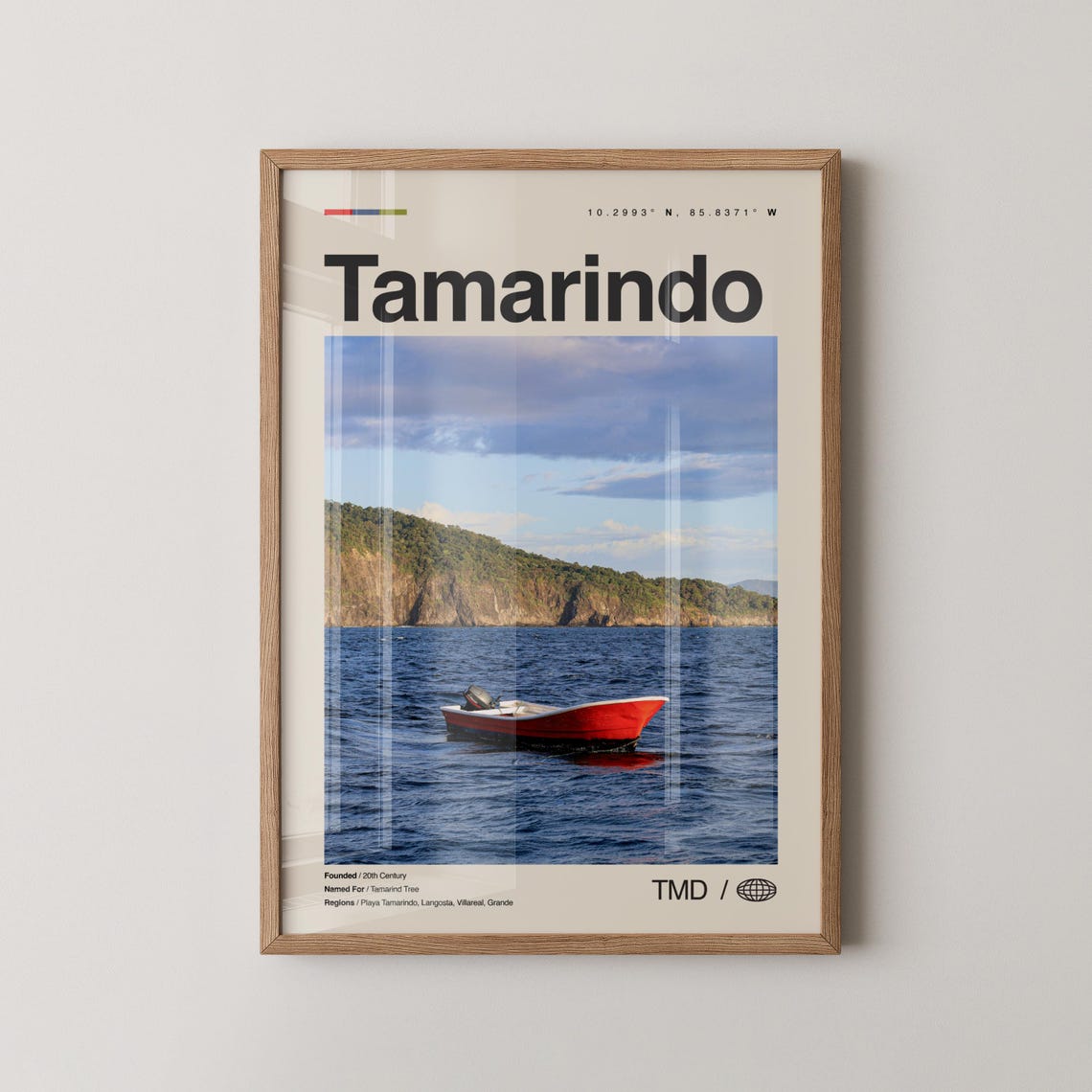 Tamarindo Print Wall Art Poster Photo Dcor Map Costa Rica