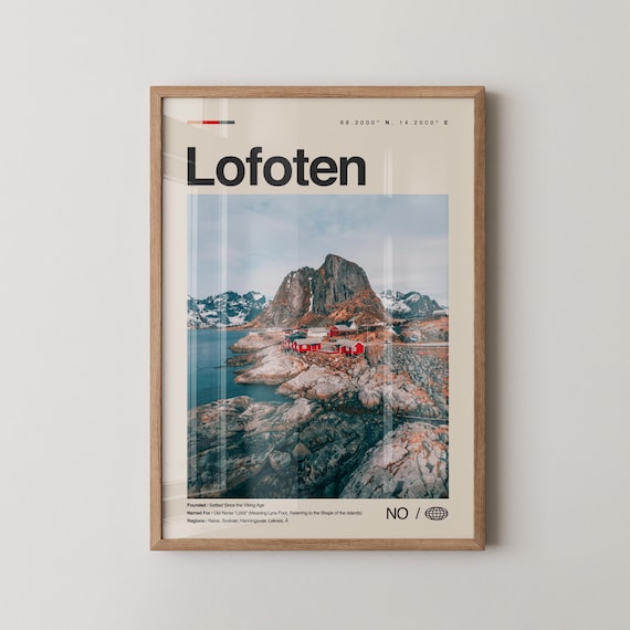 Lofoten Print Wall Art Poster Photo Dcor Map Norway