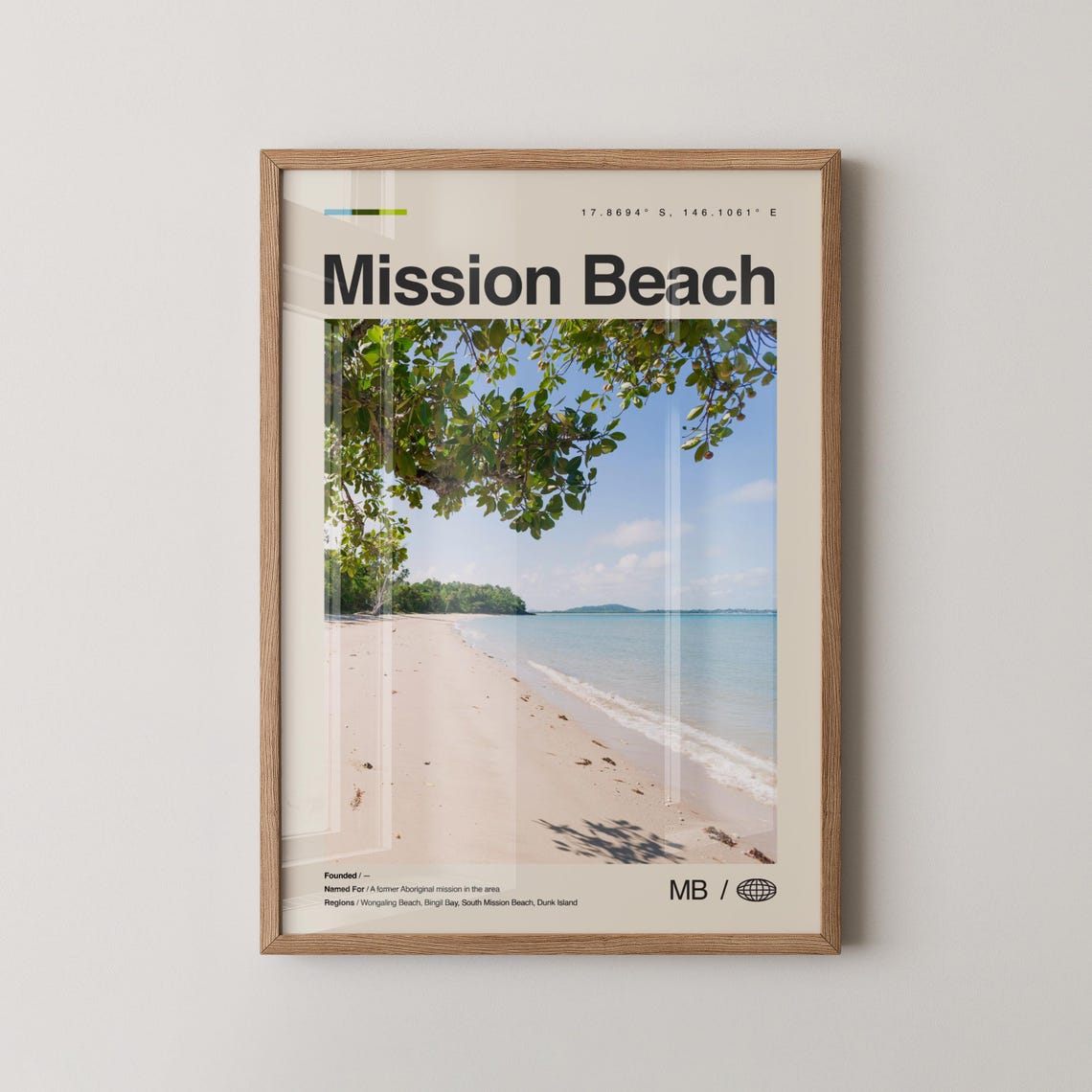 Mission Beach Queensland White Sand Beach Australia Travel Poster