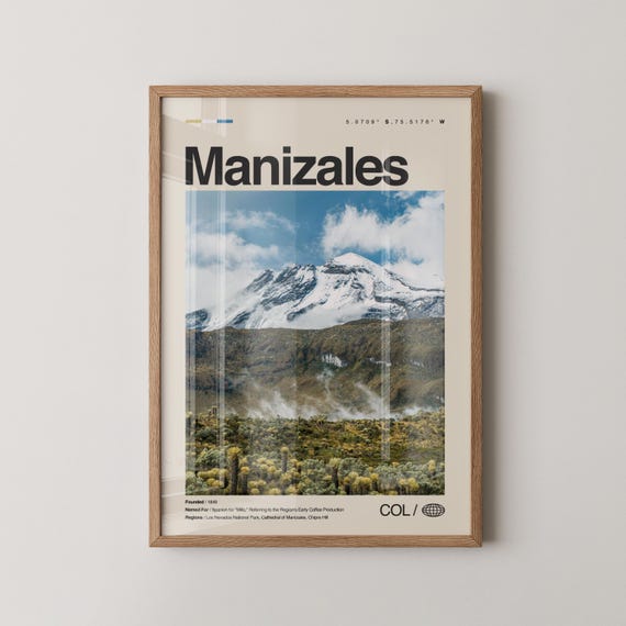 Manizales Print Wall Art Poster Colombia Landscape Photography Coffee Region Decor