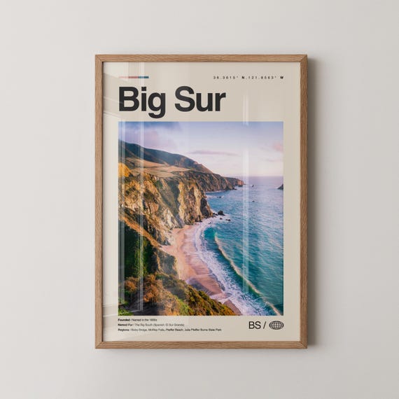 Big Sur Print Wall Art Poster Photo Bixby Bridge Pfeiffer Beach Mcway Falls Julia Burns