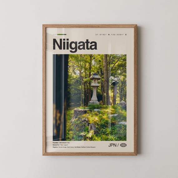 Niigata Print Wall Art Poster Photo Japan Snowy Mountains Sado Island Shinano River Ski Resorts