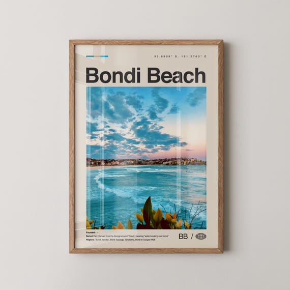 Bondi Beach Print No 2 Wall Art Poster Photo Sydney Australia