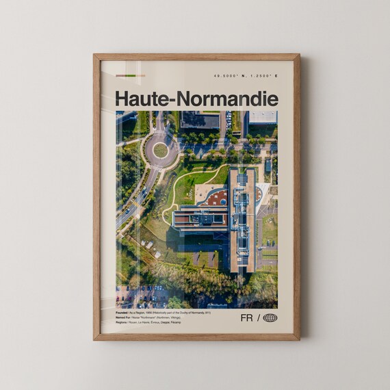 Haute Normandie Print Art Poster Photo Wall Dcor Map