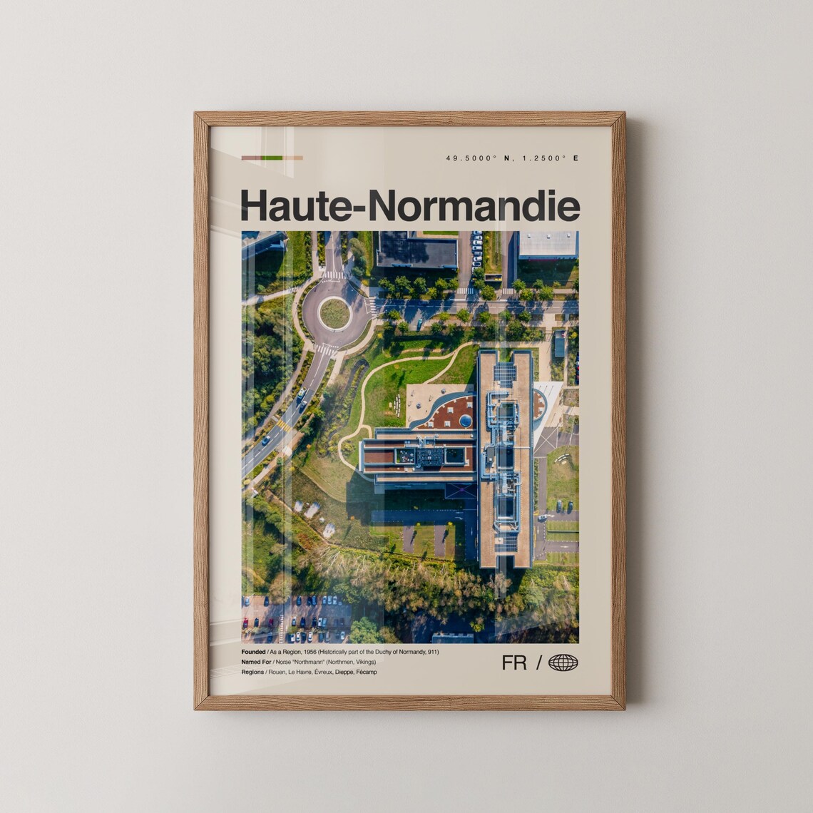 Haute Normandie Print Art Poster Photo Wall Dcor Map