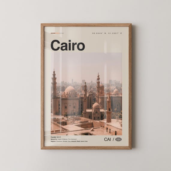 Cairo Print No 2 Wall Art Poster Photo Decor City Egypt Giza