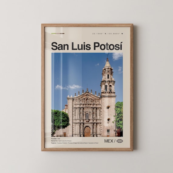 San Luis Potosi Mexico Cathedral Facade Travel Photography Poster