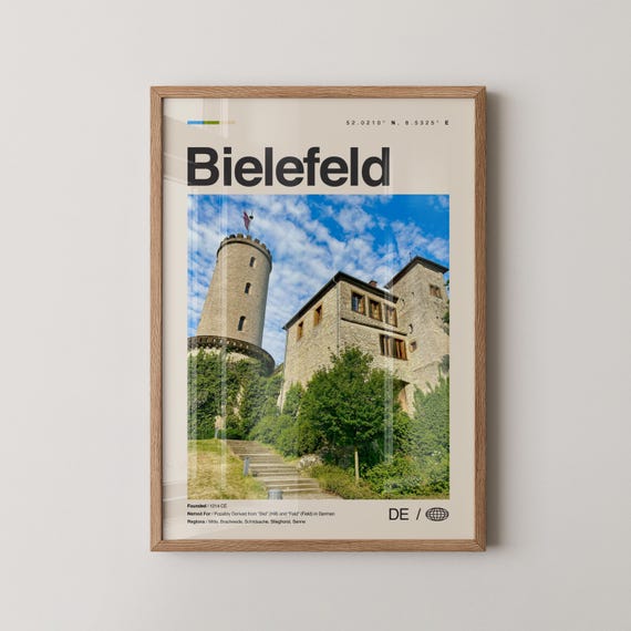 Bielefeld Print Wall Art Poster Photo Dcor Map Germany