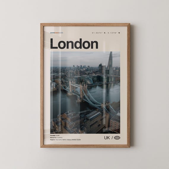 London Black And White England Travel Poster