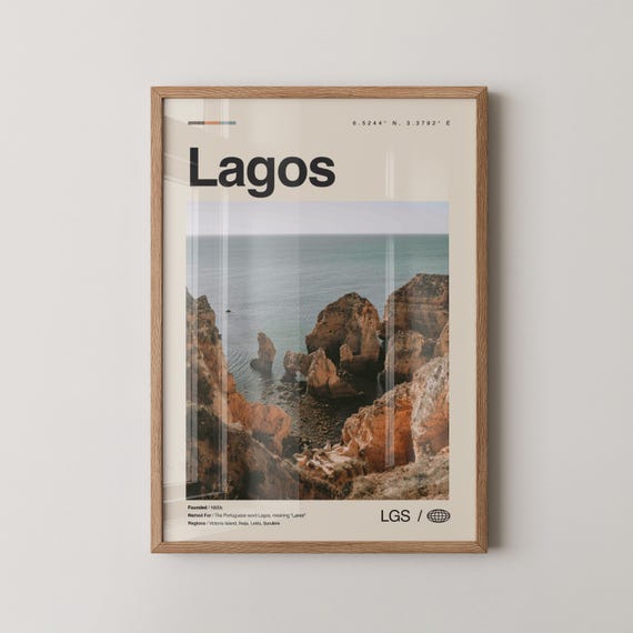 Lagos Print Nigeria No 2 Wall Art Poster Photo Decor City K Sahara Africa
