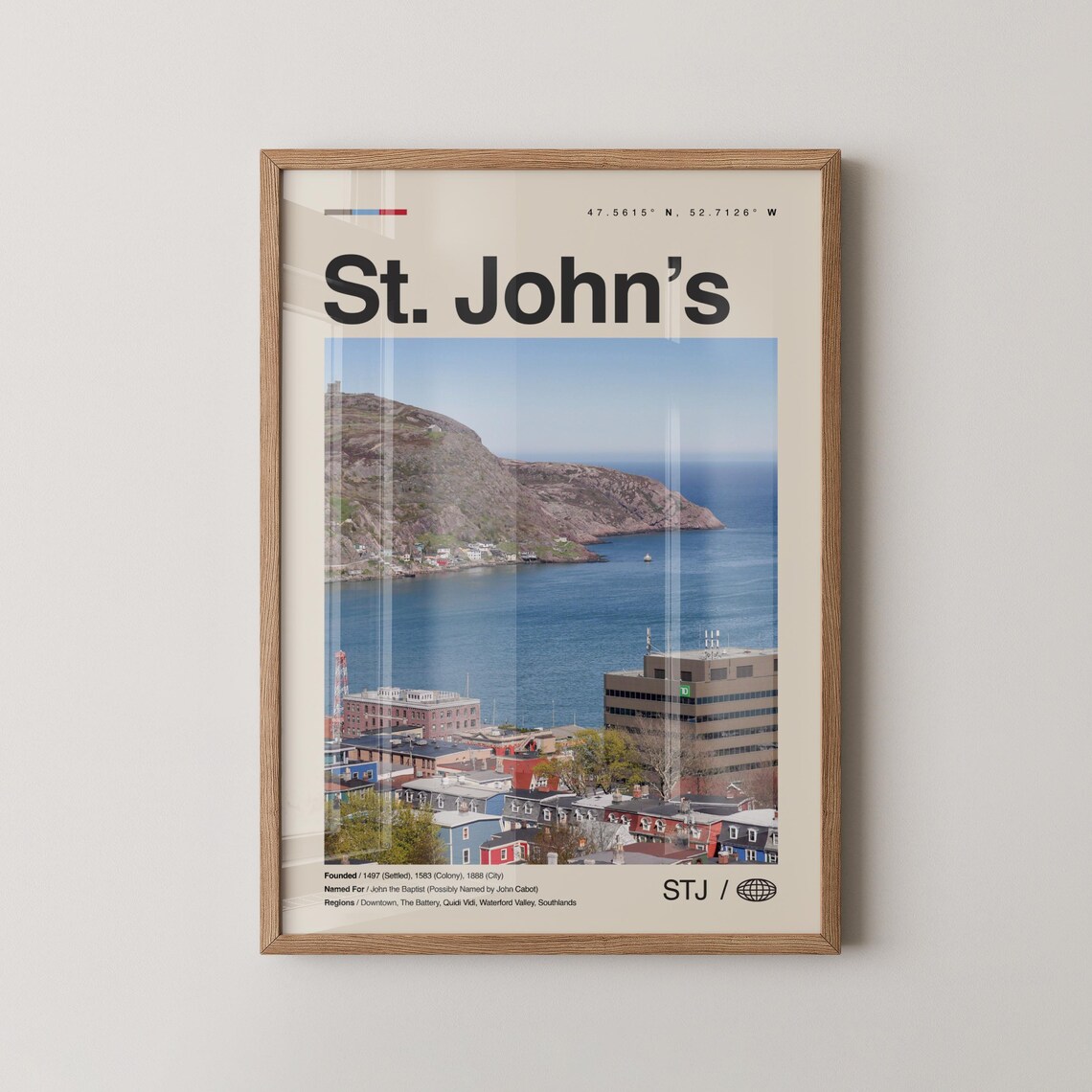 St. Johns Newfoundland Harbor Signal Hill Photo Travel Poster