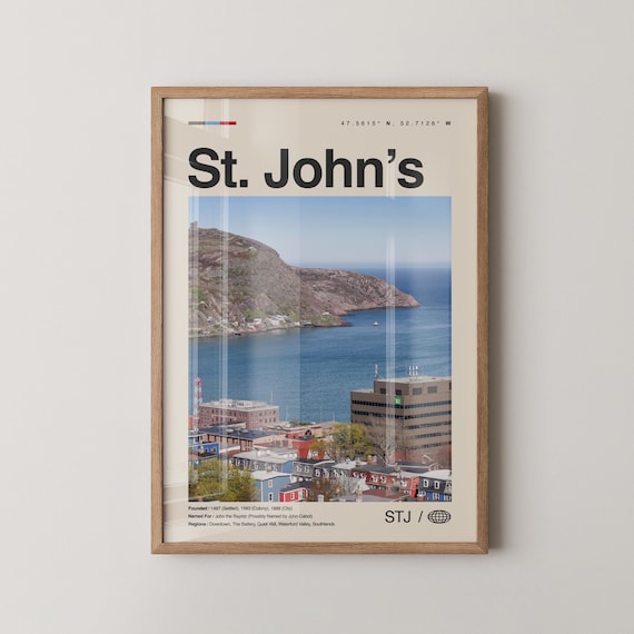 St. Johns Newfoundland Harbor Signal Hill Photo Travel Poster