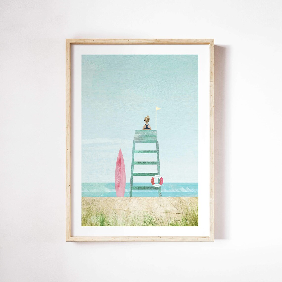 Lifeguard Print by Henry Rivers, Coastal Poster