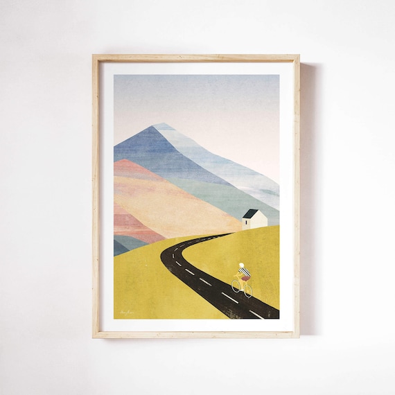 Cycling Home By Henry Rivers, Mountain Poster