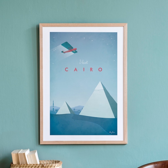Cairo Travel Poster, Minimalist Vintage Retro Style