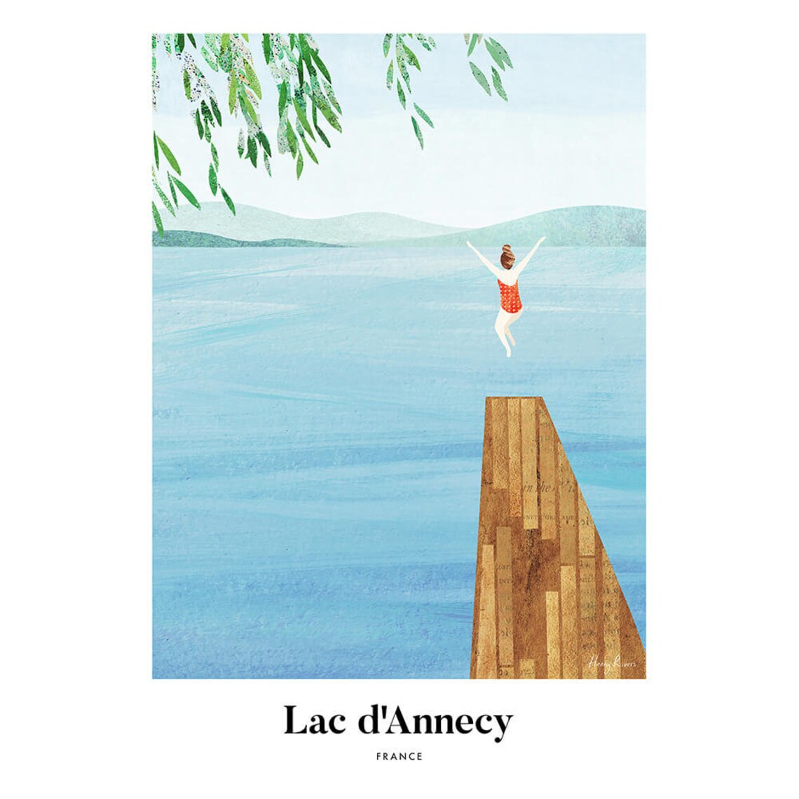 Lac Dannecy by Henry Rivers, Travel Poster - Image 3