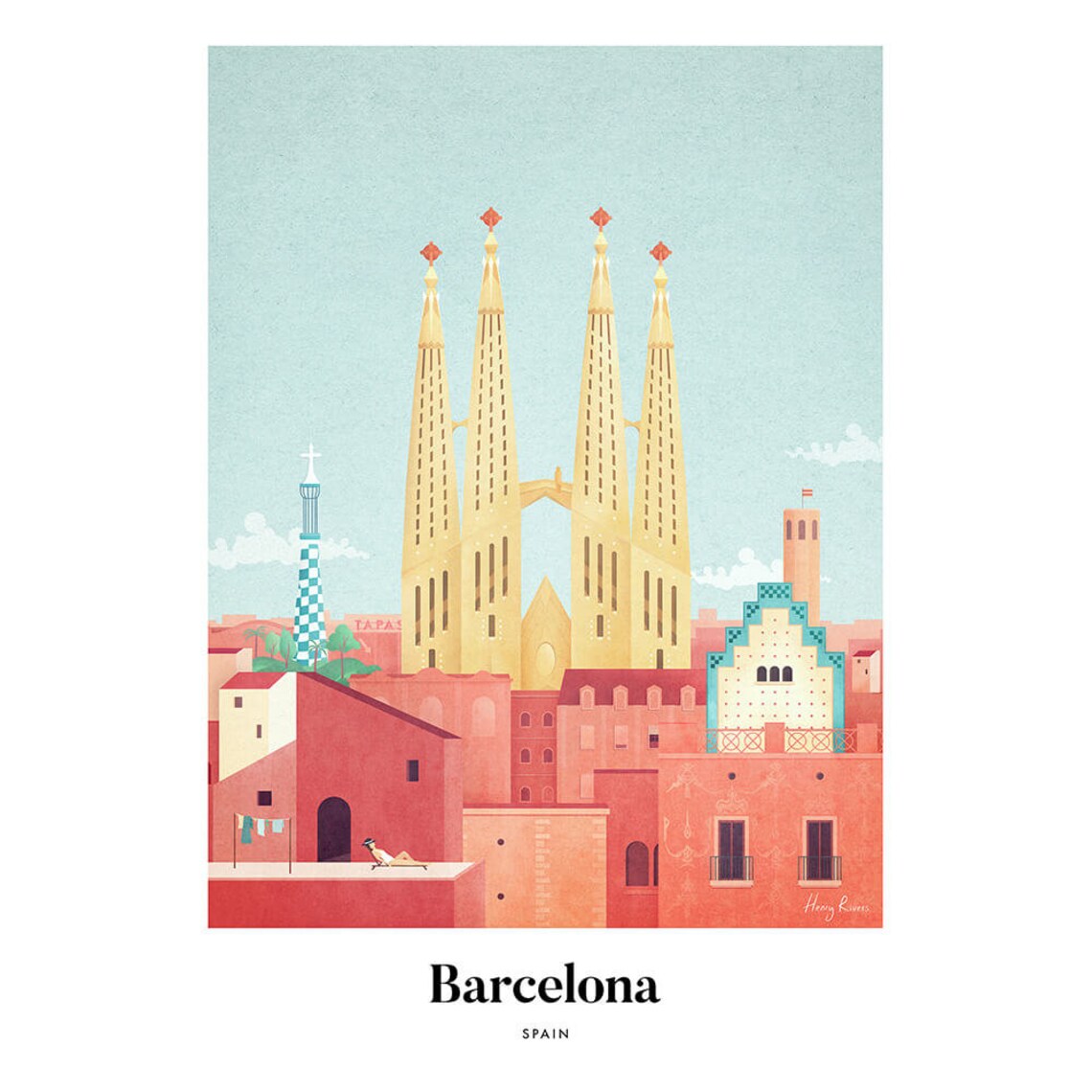 Barcelona by Henry Rivers, Sagrada Familia Art Print - Image 3