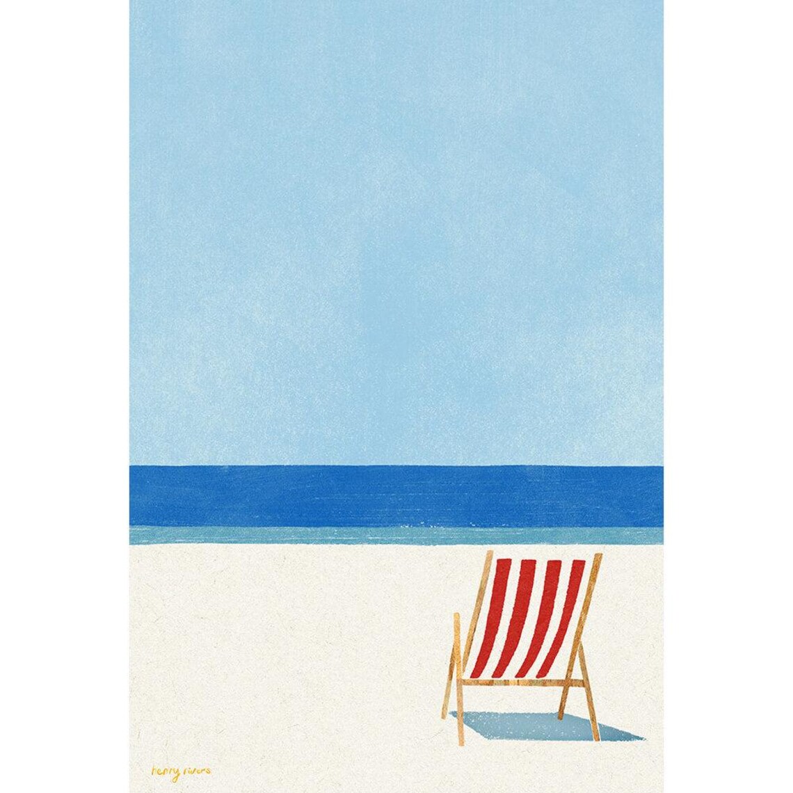 Deckchair Seaside by Henry Rivers, Coastal Travel Poster - Image 3