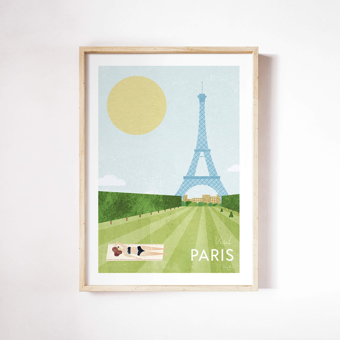 Paris Travel Poster Print, Minimalist Vintage Retro