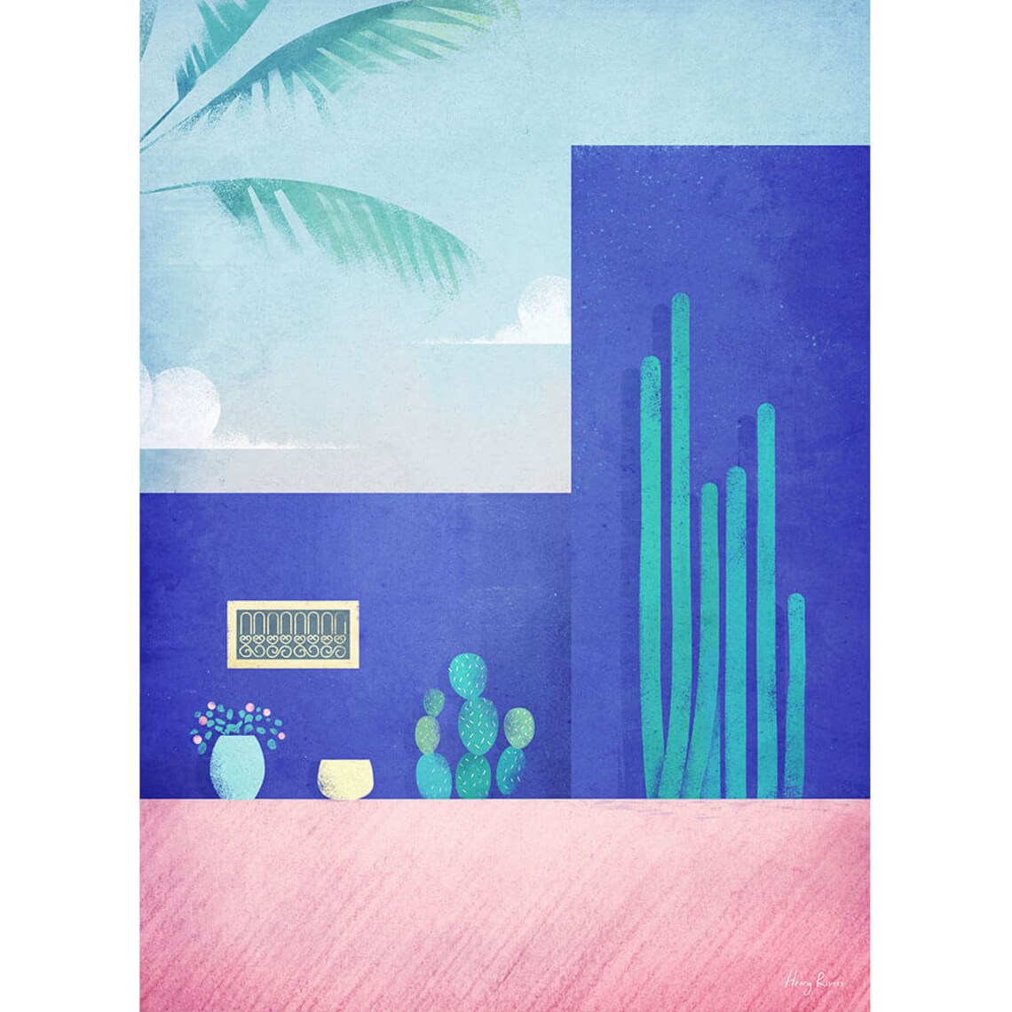 Majorelle Marrakech Vintage Travel Poster, Henry Rivers - Image 3