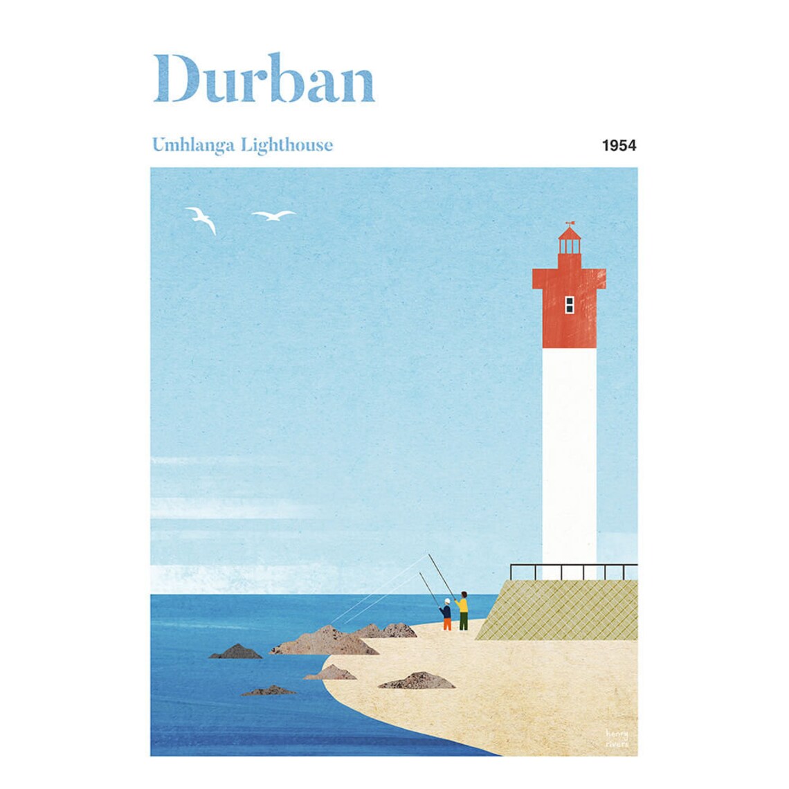 Durban by Henry Rivers, Umhlanga Lighthouse Travel Poster - Image 3