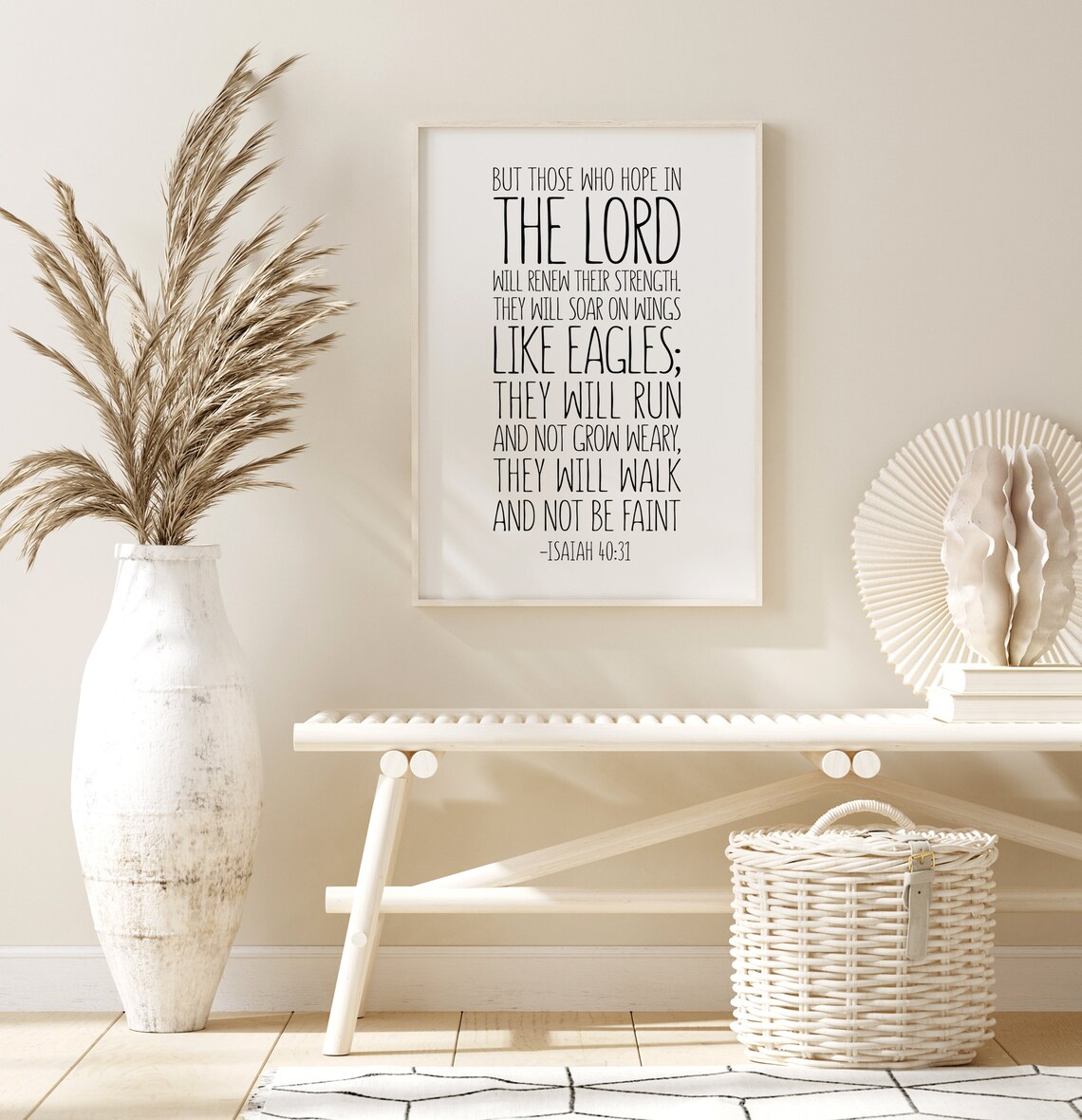 Isaiah 40:31 Renew Their Strength Soar On Wings Bible Verse Poster - Image 2