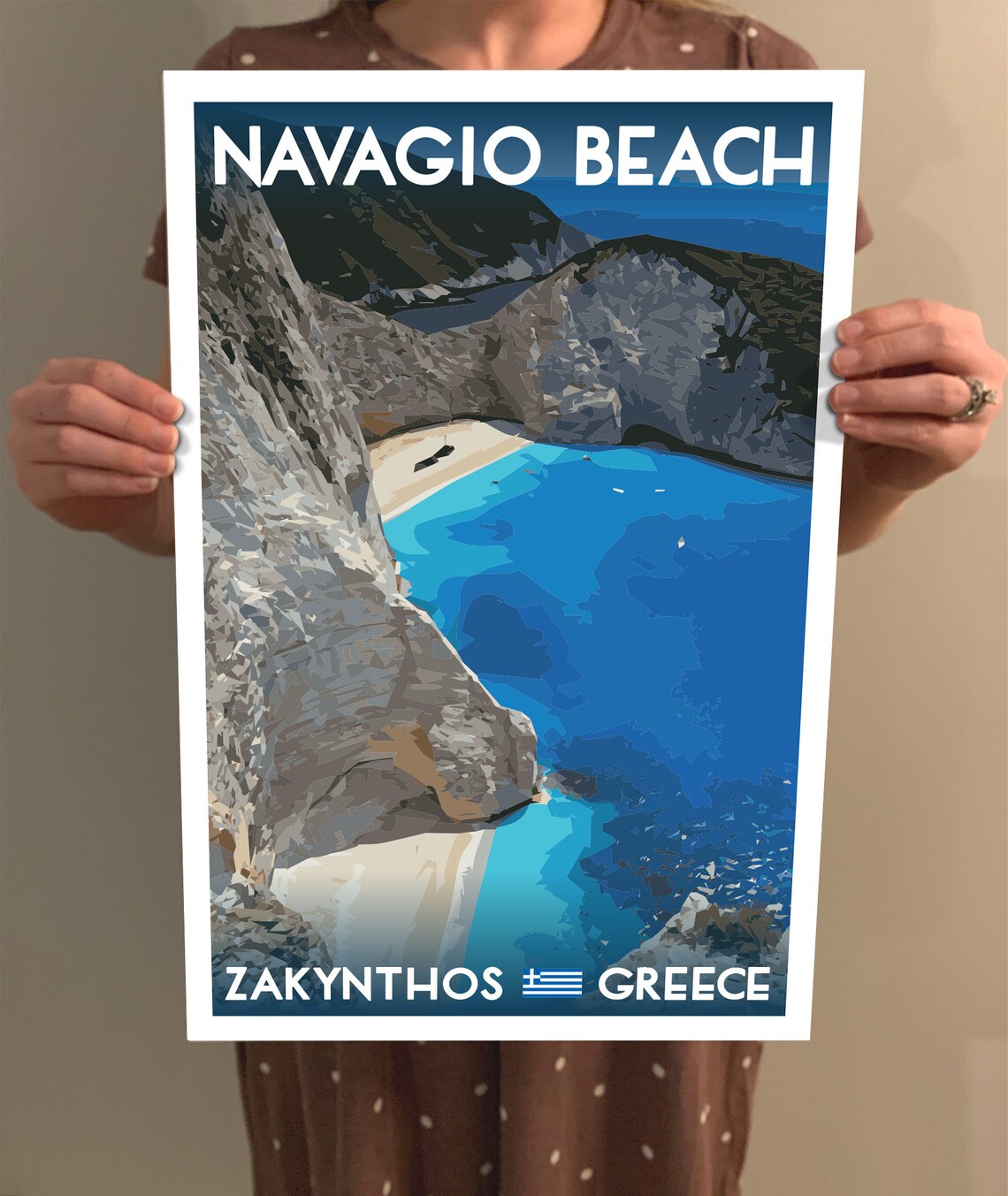 Navagio Beach Vintage Travel Poster, Zakynthos Greece - Image 2