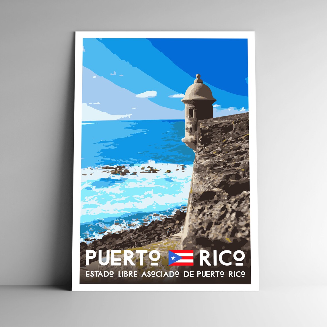 Puerto Rico Vintage Travel Poster, San Juan Retro Art Print